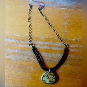 N1893 retired Silpada bamboo, brass and silver necklace